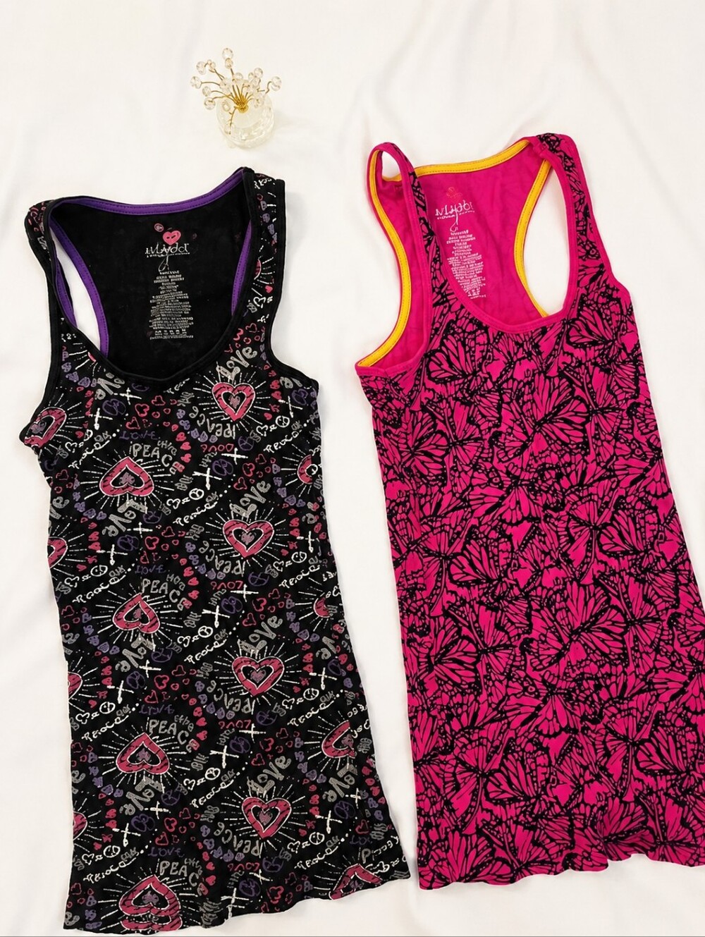 Miley Cyrus & Max Azria Pink Bundle and Black Muscle Tee Tanks (2) Medium